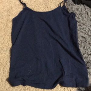 blue tank top